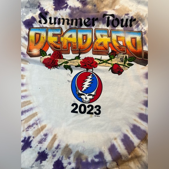 Grateful Dead 2XL Summer Tour 2023 Tie Dye Skull Roses Long Sleeve Dead & Co - Picture 3 of 8